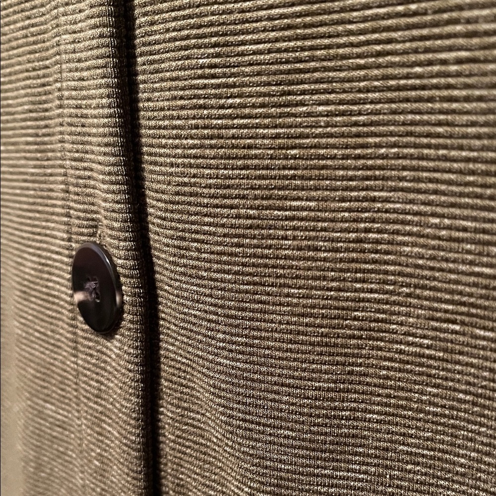 Loft Olive Green Ribbed Button-Front Dress w/ 3/4 Sleeves NWT | Size XL - Picture 8 of 15